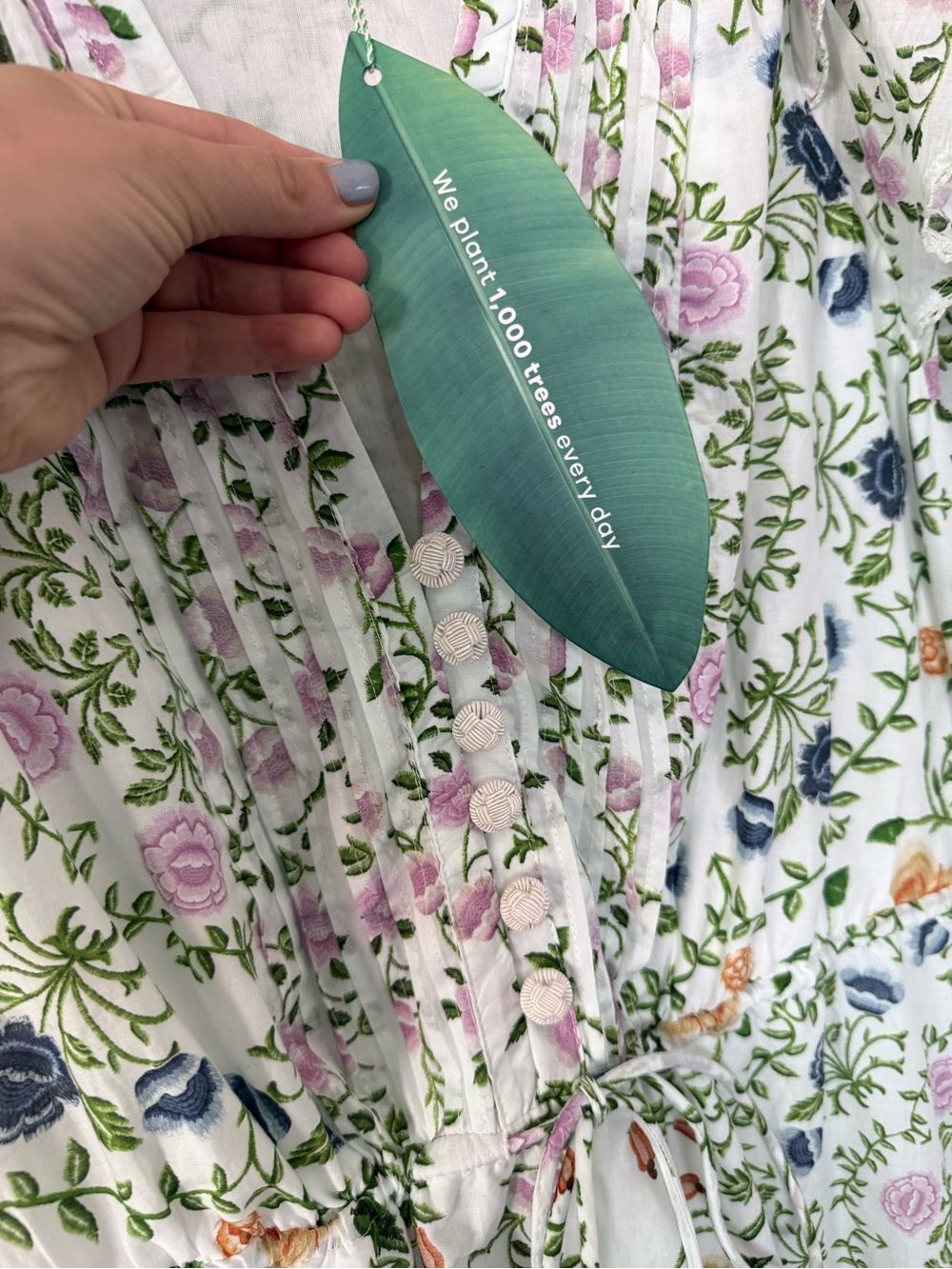 FARM RIO Folk Floral off white short sleeve midi dress, puff sleeve NWT XL - Picture 7 of 11